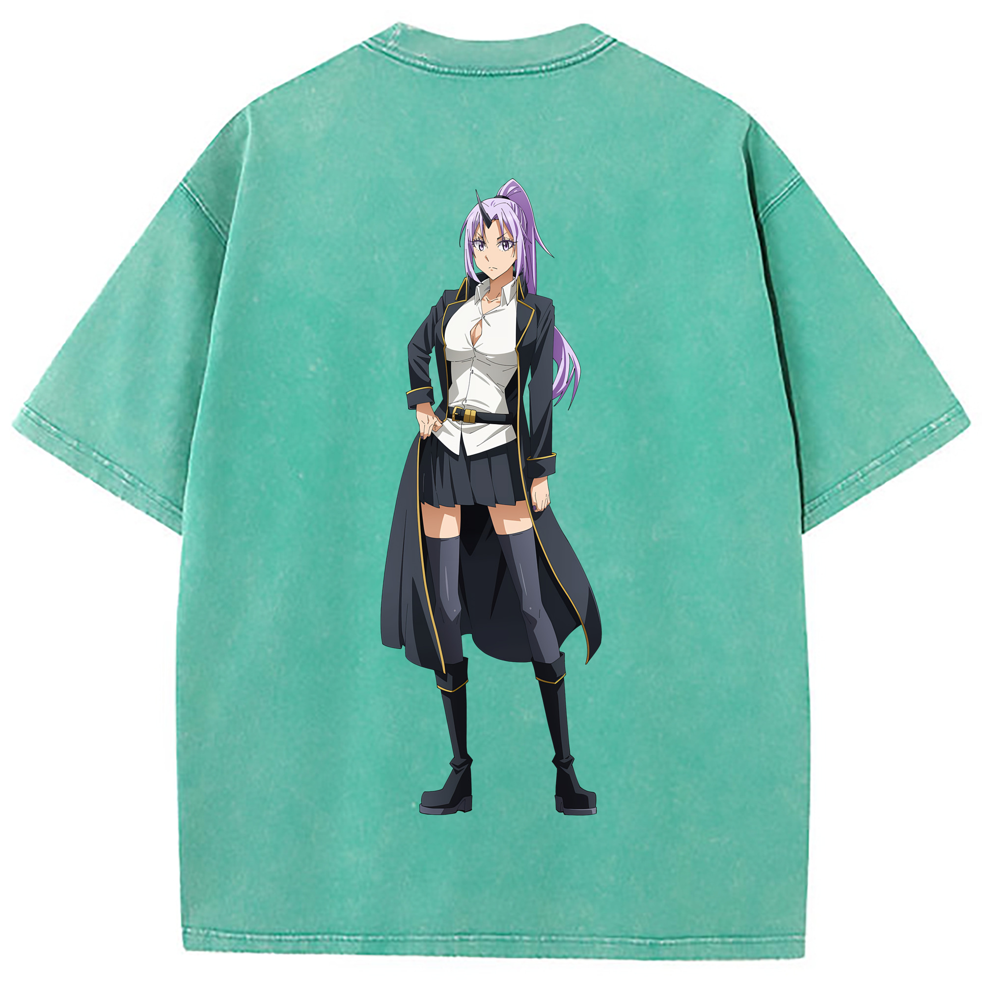 （画像用） 転スラ Regarding Reincarnated to Slime 綿100% ヴィンテージ風 半袖Tシャツ（背面プリント）